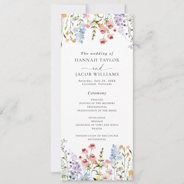 Wildflower Meadow Wedding Program (Framsida)