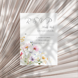 Wildflower Meadow Wedding RSVP Card OSA Kort