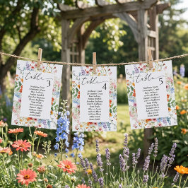 Wildflower Meadow Wedding Seating Chart Sign Cards Inbjudningar