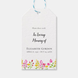 Wildflower Memorial Seed Packets Funeral Favor Presentetikett