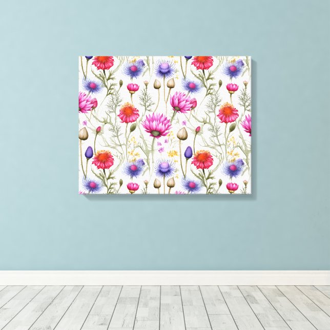 Wildflower Mix Premium Wrapped Canvas (Insitu (trägolv))