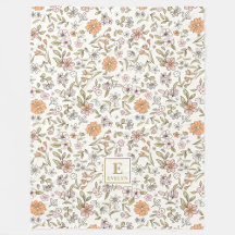 Wildflower Monogrammed Blanket