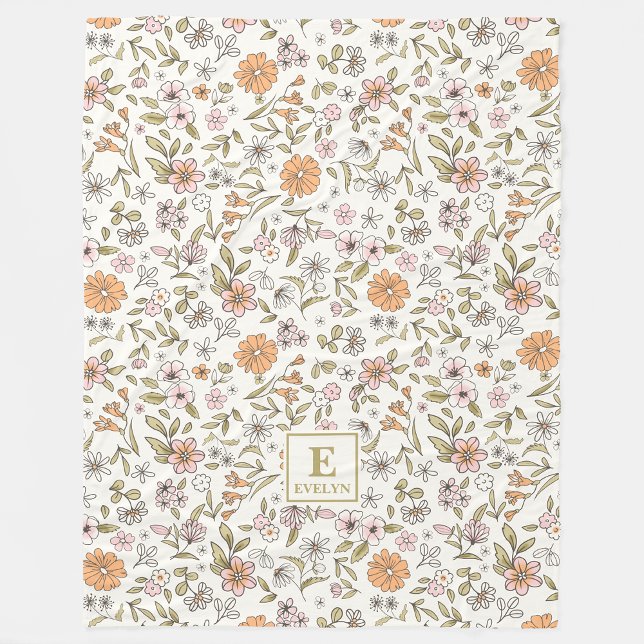 Wildflower Monogrammed Blanket Fleecefilt (Skapare uppladdad)