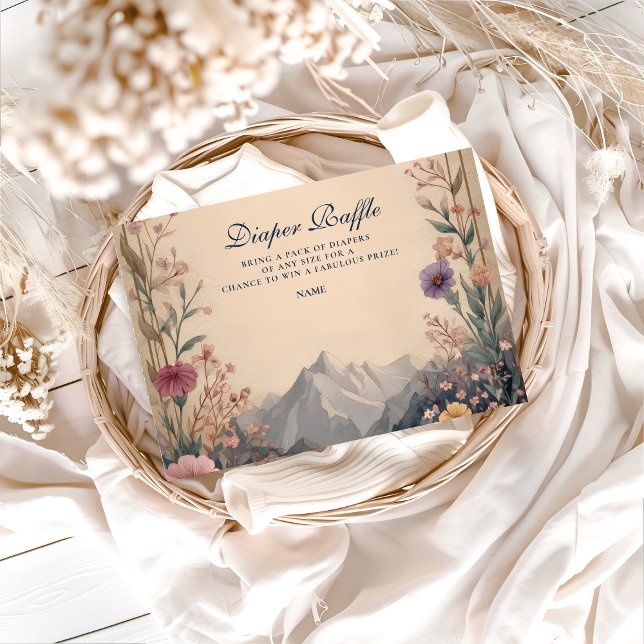 Wildflower Mountain Baby Shower Diapper Raffle  Tilläggskort (Skapare uppladdad)