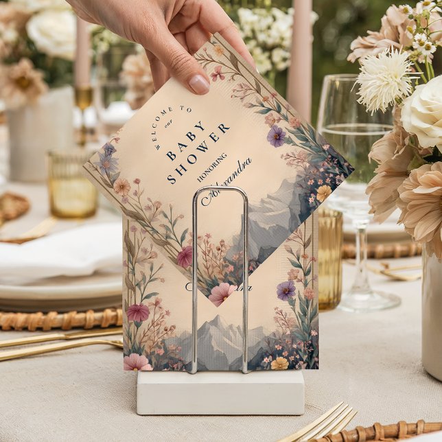 Wildflower Mountain Baby Shower Pappersservett (Skapare uppladdad)