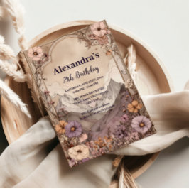 Wildflower Mountain Birthday Elegance Inbjudningar