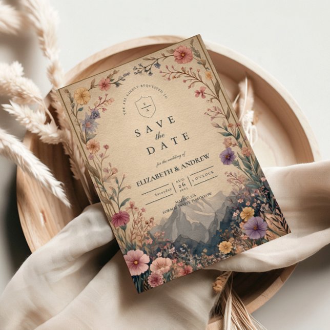 Wildflower Mountain Botanical Wedding Spara Datumet (Skapare uppladdad)