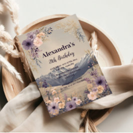 Wildflower Mountain Milestone Celebration Inbjudningar