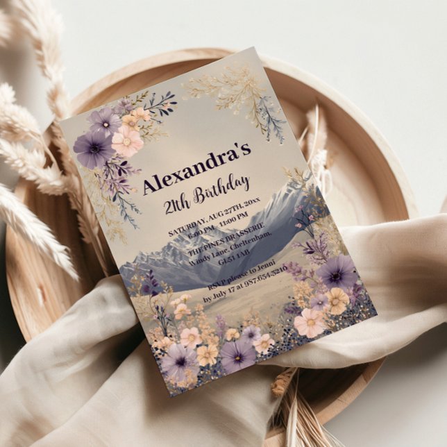 Wildflower Mountain Milestone Celebration Inbjudningar (Skapare uppladdad)