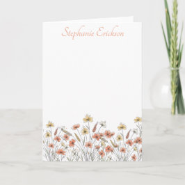 Wildflower Personalized Stationery Anteckningskort