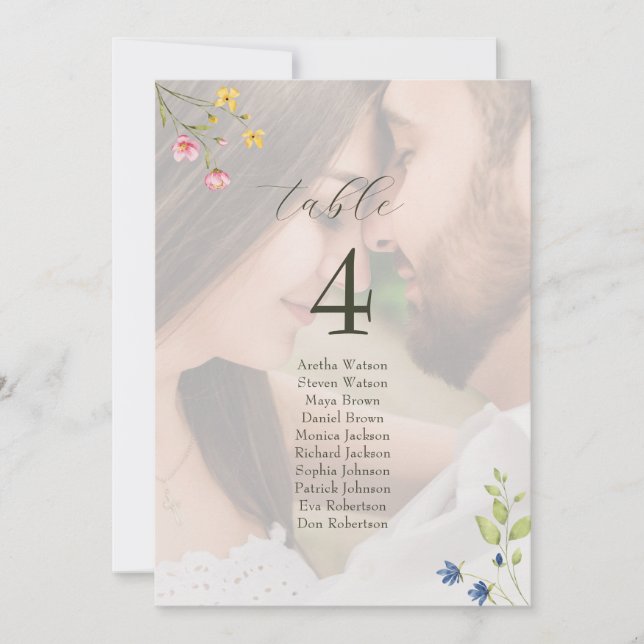 Wildflower Photo Wedding Seating Chart (Framsida)