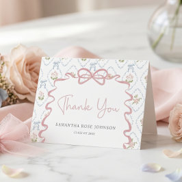 Wildflower Pink Bow Graduation Tack Kort