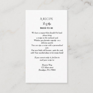 Wildflower Recept begäran bröllopsdusch Tilläggskort