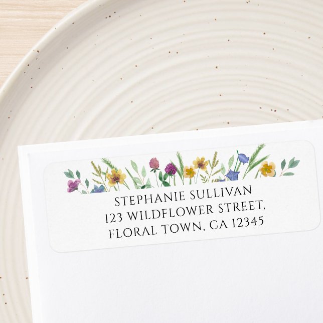 Wildflower Return Address Label Returadress Etikett (Skapare uppladdad)