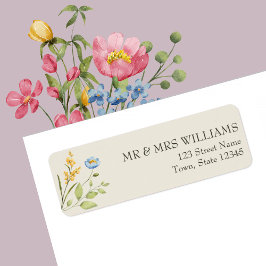 Wildflower Return Address Label Returadress Etikett