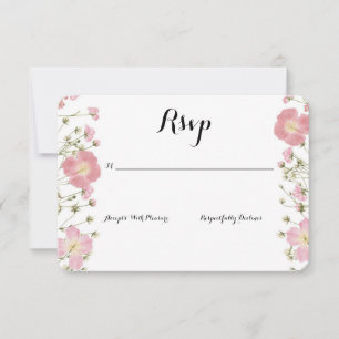 WILDFLOWER ROSA INBJUDNINGSKORT FÖR MÖHIPPAN OSA K