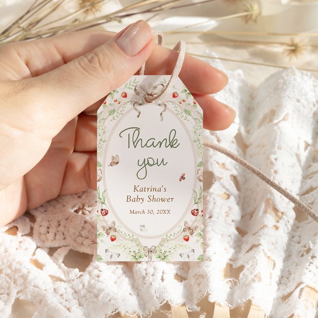 Wildflower Rustic Baby Shower Thank You Presentetikett (Skapare uppladdad)