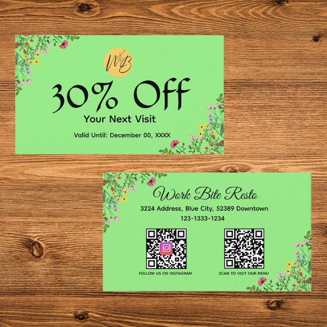 Wildflower Social Media Instagram QR-kod Rabatt (Skapare uppladdad)