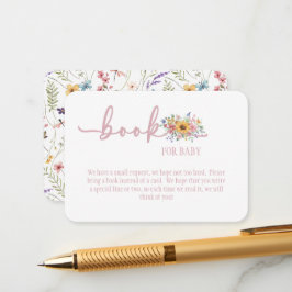 Wildflower Solid Pink Book for Baby Card Tilläggskort