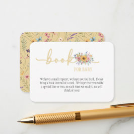 Wildflower Solid Yellow Baby Shower Book for Baby  Tilläggskort