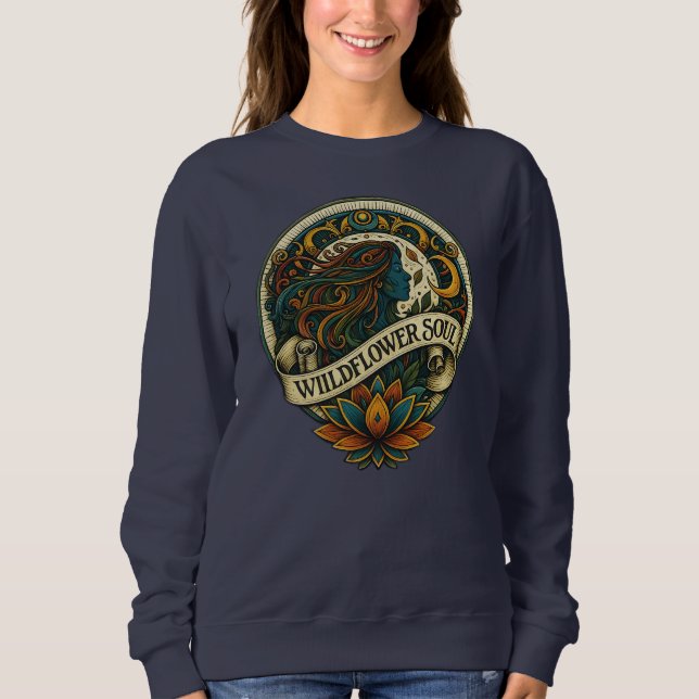 Wildflower Soul Boho Art T Shirt (Framsida)