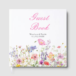 Wildflower Spring Floral Wedding Guest Book Gästböcker