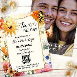 Wildflower Spring Photo Save the Date Meddelande
