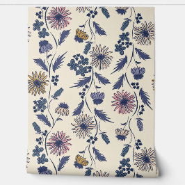 Wildflower Stripes - Lavender And Denim Blue