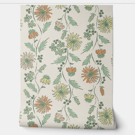 Wildflower Stripes - Yellow And Mint Green And Cre