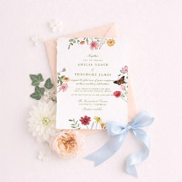 Wildflower Summer Garden Wedding Inbjudningar