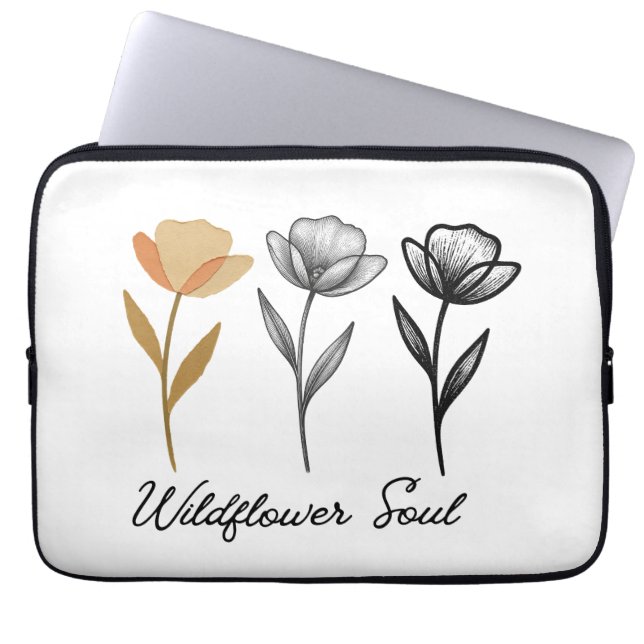 Wildflower trendy Design Laptop Fodral (Framsidan)