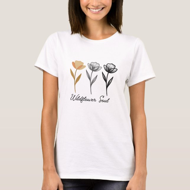 Wildflower trendy Design T Shirt (Framsida)