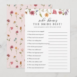 Wildflower Vem Känner Bruden Bäst Digitalt Inbjudningar