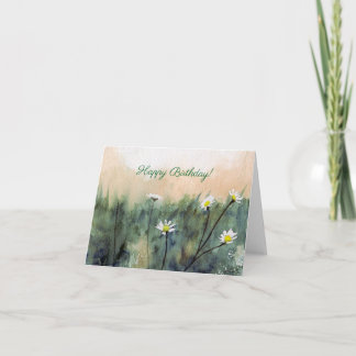 Wildflower Watercolor art Greeting Card Kort
