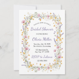 Wildflower Watercolor Bridal Shower Invite Inbjudningar