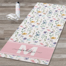 Wildflower Watercolor Custom Name Monogram