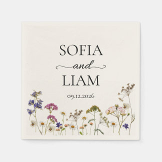 Wildflower Watercolor Wedding Pappersservett