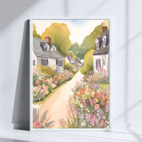 Wildflower Way | Kustnära strandstad akvarell