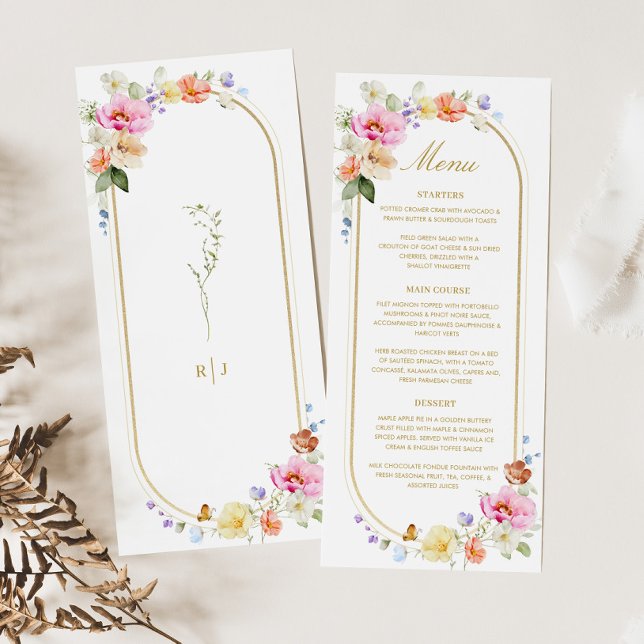 Wildflower Wedding, Colorful Floral Wedding Meny (Skapare uppladdad)
