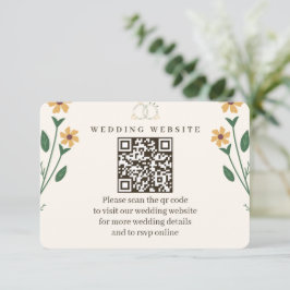 Wildflower Wedding Enclosure Card  Tilläggskort