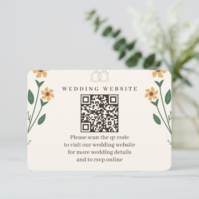 Wildflower Wedding Enclosure Card  Tilläggskort (Stående Fram)