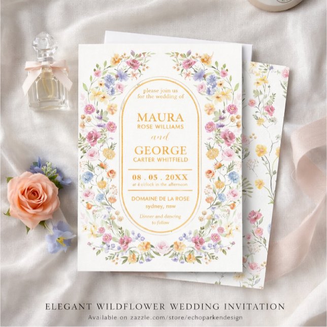 Wildflower wedding invitation inbjudningar (Skapare uppladdad)