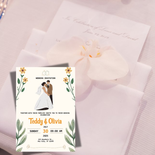 Wildflower Wedding Invitation Inbjudningar (Skapare uppladdad)