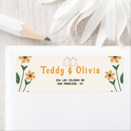 Wildflower Wedding Invitation Returadress Etikett