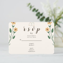 Wildflower Wedding RSVP Card OSA Kort