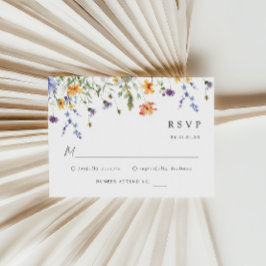 Wildflower Wedding RSVP Card OSA Kort