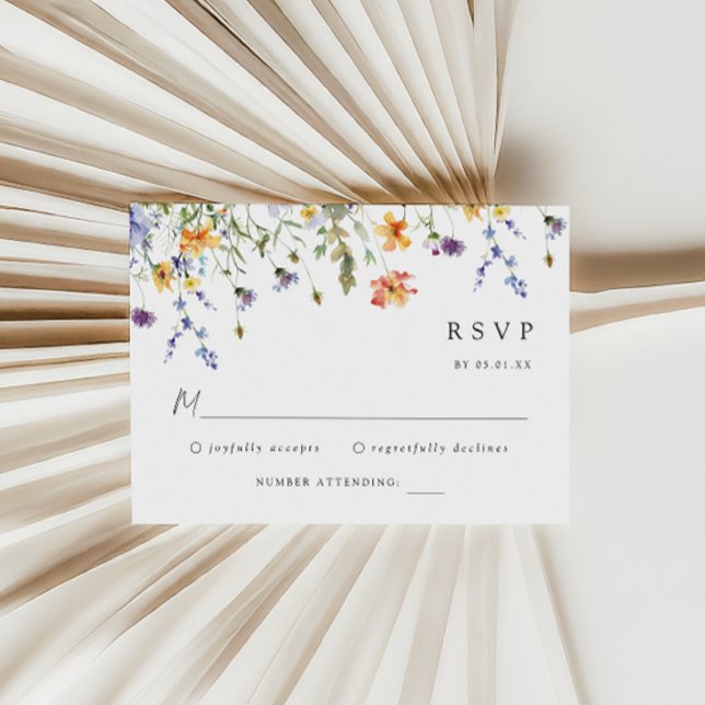 Wildflower Wedding RSVP Card OSA Kort (Skapare uppladdad)