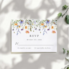 Wildflower Wedding RSVP Card OSA Kort