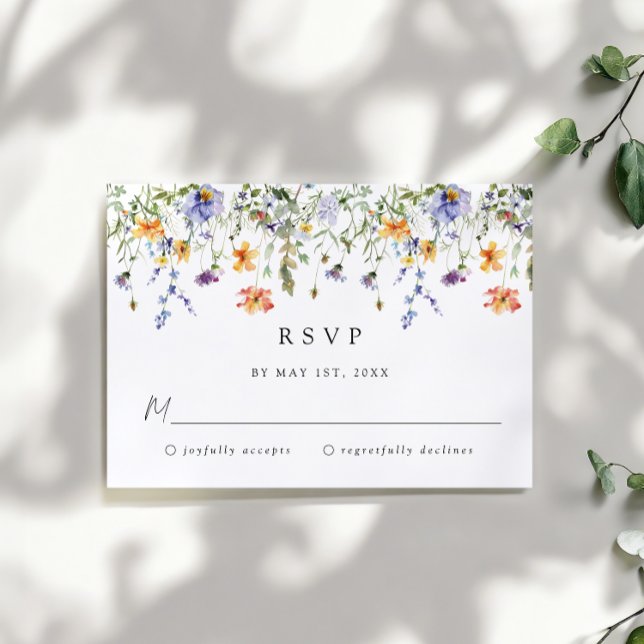 Wildflower Wedding RSVP Card OSA Kort (Skapare uppladdad)