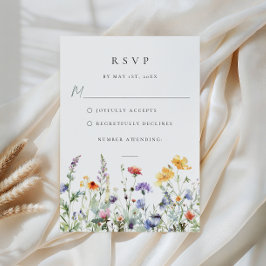 Wildflower Wedding RSVP Card OSA Kort